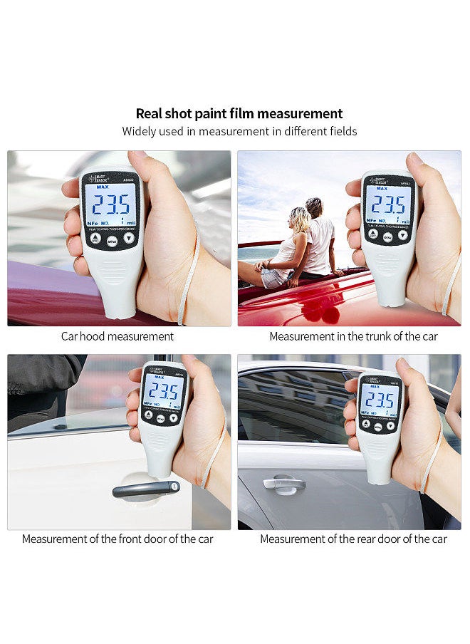 SMART SENSOR Digital Paint Coating Thickness Gauge Handheld Coatings Thickness Tester with Auto Function Fe/NF Probe Car Detector Automotive Coating Refinishing Cars Paint Tester Meter (0～1700um)