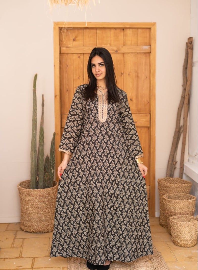 AFandina Luxury linen jalabiya, soft touch, elegant style A457 - Image 1