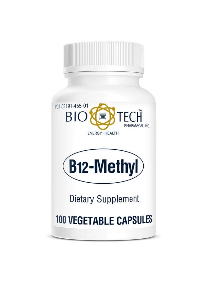 Bio-Tech Pharmacal Vitamin B12 Methylcobalamin Methyl cobalamin Dietary supplement for red blood cell formation dna synthesis cardiovascular health homocysteine metabolism cognitive function restful sleep - 100 Capsules