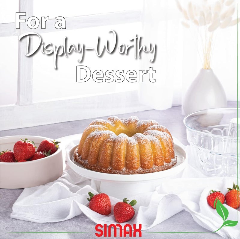 SIMAX Clear Glass Fluted Bundt Pan, Heat, Cold, and Shock Proof, Holds 1.4 Quarts (5.4 Cups), Made in Europe, Great for Small Ring Cakes, Puddings, Desserts, Monkey Bread, and More, Dishwasher Safe - Image 5