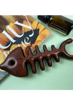 Generic Wooden Massage Comb, for Head Scalp, Facial, Body Massage Natural Sandalwood Massager Acupressure Tools Gift for Women Men (Fish Shaped)  - Image 5