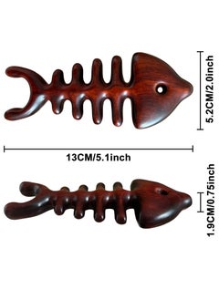 Generic Wooden Massage Comb, for Head Scalp, Facial, Body Massage Natural Sandalwood Massager Acupressure Tools Gift for Women Men (Fish Shaped)  - Image 2