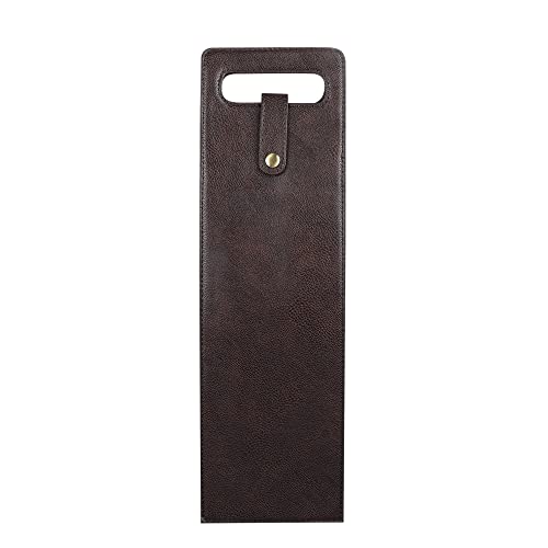 Anything & Everything Faux Vegan Leather Wine Bottle Holder, Wine Bag, Hot/Cold Container Cover/Case Bag, Bottle Carry Bag - Brown, Portable - Image 4