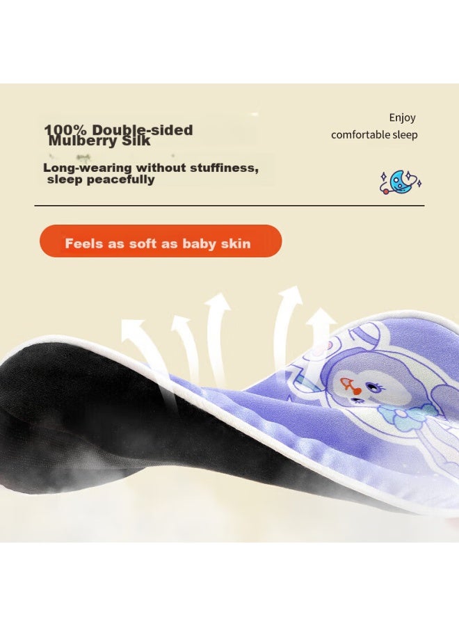 Moremerry Children's Silk Sleep Mask Light-blocking Eye Mask For Girls Boys Toddlers Elementary School Students Astronaut Desig - Image 3