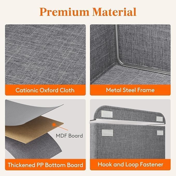 SARNESHWERAM 26 Litre Storage Box With Lid Clothes Storage Box With Lid Folding Storage Box With Handles Durable Clothes Basket For Blanket Spacesaving Storage And Organizer For Wardrobe 1 pcs - Image 3