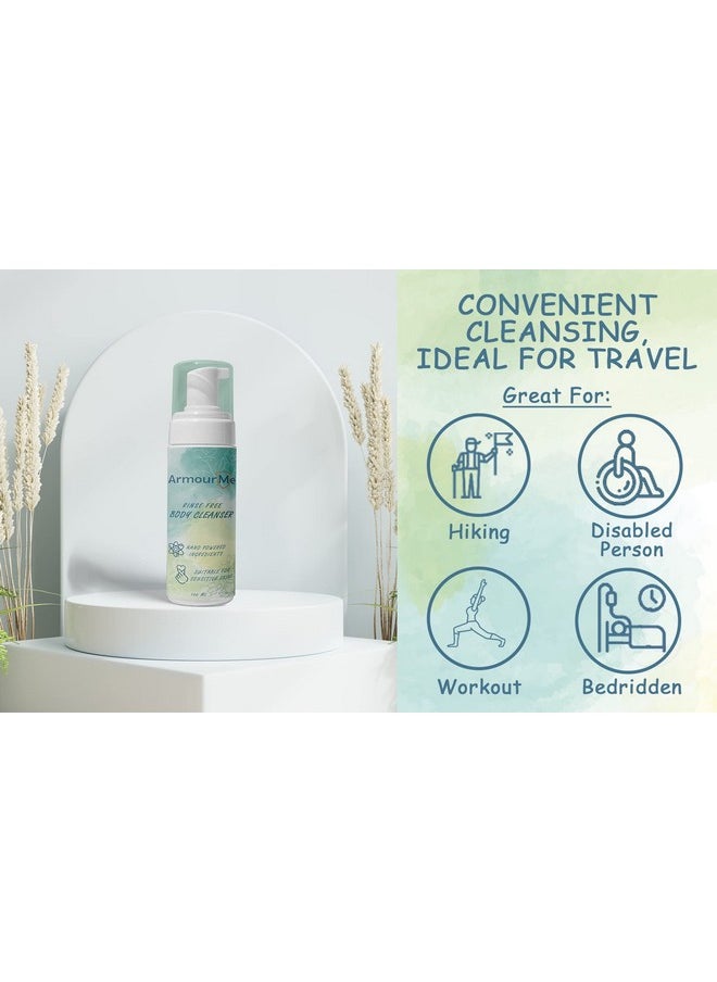 ArmourMe - Waterless Body Wash ; Body Cleanser ; Full Body Waterless Cleansing Foam That Also Moisturizes And Protects Skin ; With Vitamin E And Aloe Vera Extract ; Wipe Away Cleanser (100 Ml) - Image 1
