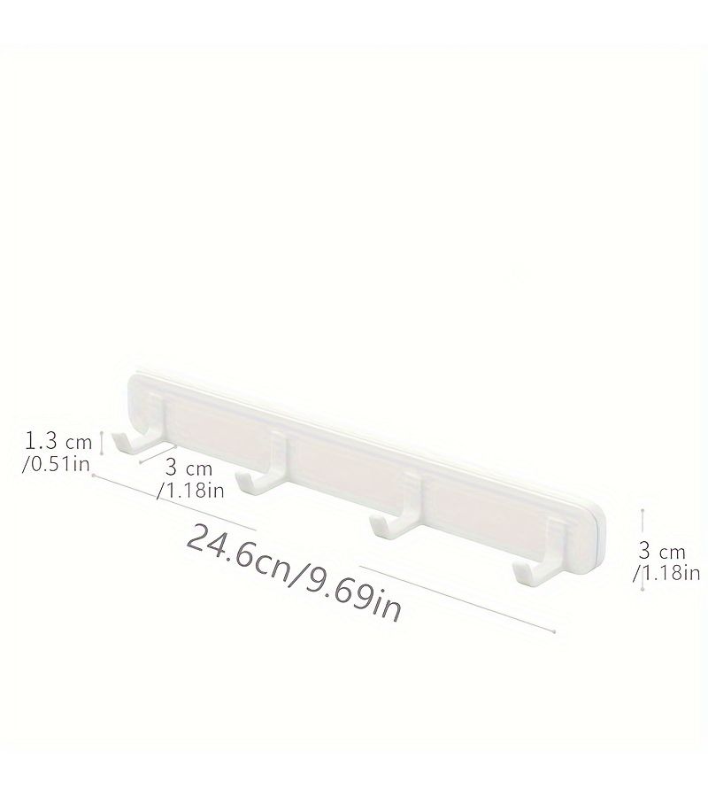 White 2pcs No Drilling Adjustable Wall Hanging Hooks for Kitchen Bathroom - Image 4