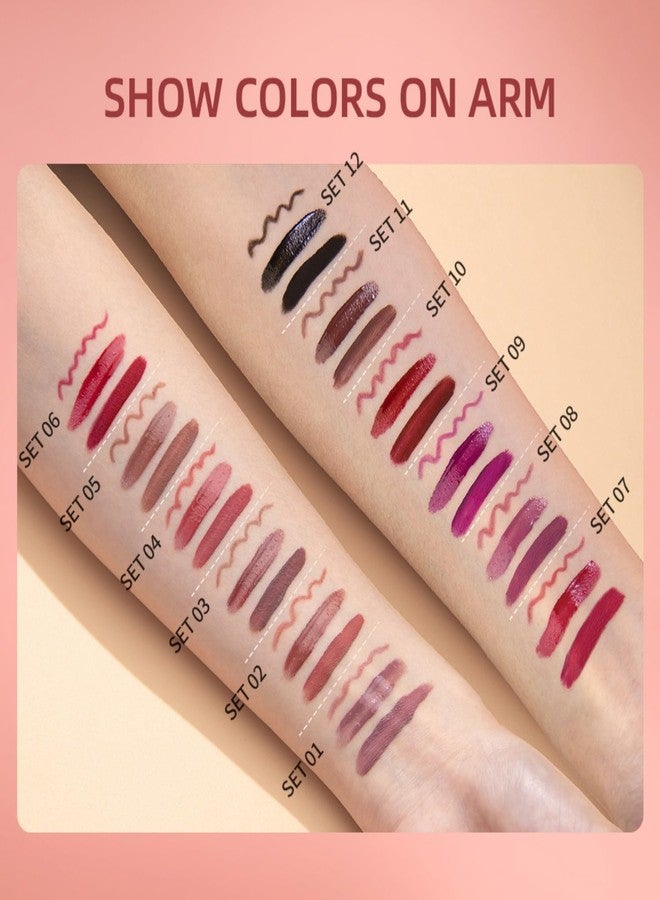 MAEPEOR All In One Lip Kit 3 In 1 Smooth Lipliner Lipgloss and Lipstick Set with Matte Velvet Liquid Lipstick Hydrating Moisturizing Lip Gloss and Creamy Lip Liner (Kit 02, Cupid) - Image 2