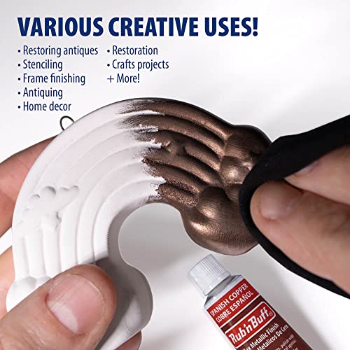 AMACO Rub n Buff Wax Metallic Finish - Rub n Buff Spanish Copper 15ml Tube - Versatile Gilding Wax for Finishing Furniture Antiquing and Restoration - Rub and Buff Colors Single Tube - Image 4