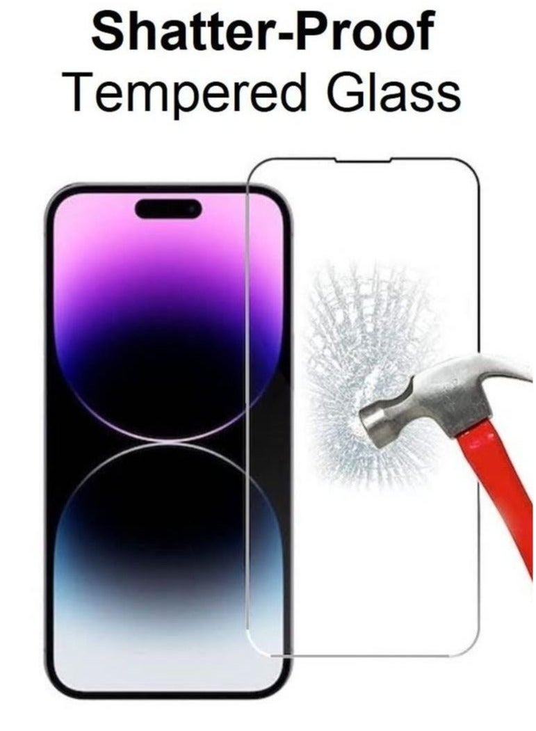 2Pack for iPhone 14 Pro Soft TPU Case Cover with Screen Protector 9H Tempered Glass White/Clear - Image 5