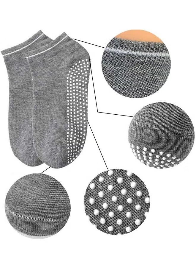 YJ Non Slip Socks Women Fashion All Season Socks Sports Casual Simple Striped Colors For Pilates Yoga Barre Ballet Dance Fitness Football Hospital Mid-Tube Socks Free Size 2 Pieces - Image 2