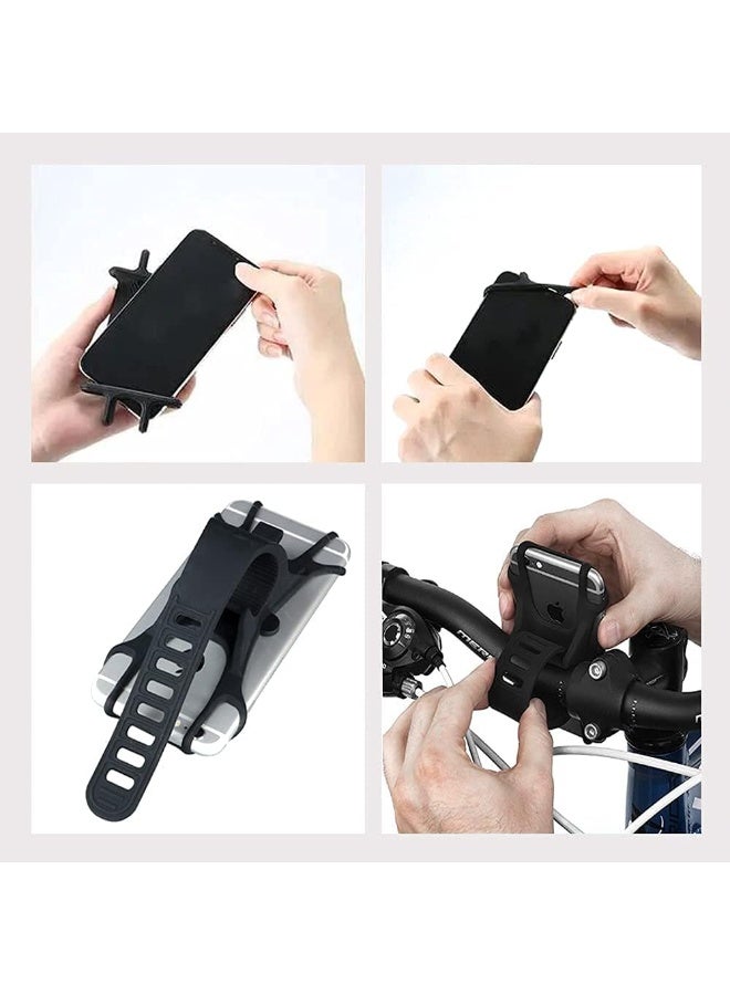حامل هاتف للدراجة / الدراجة النارية للملاحة GPS / الخرائط / الموسيقى مصنوع من سيليكون متين غير قابل للانزلاق. حامل هاتف دراجة قابل للإزالة لمقود الدراجة - Image 2