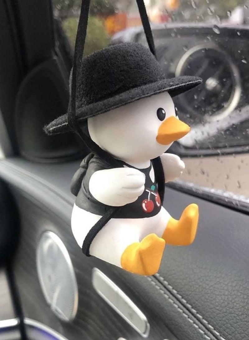SYOSI Car Decoration Accessories Super Cute Swing Duck, Car Rearview Mirror Pendant Rearview Mirror Decoration Ladies and Men Car Decoration Accessories Interior Rearview Mirrors Ornament (Cherry) - Image 2