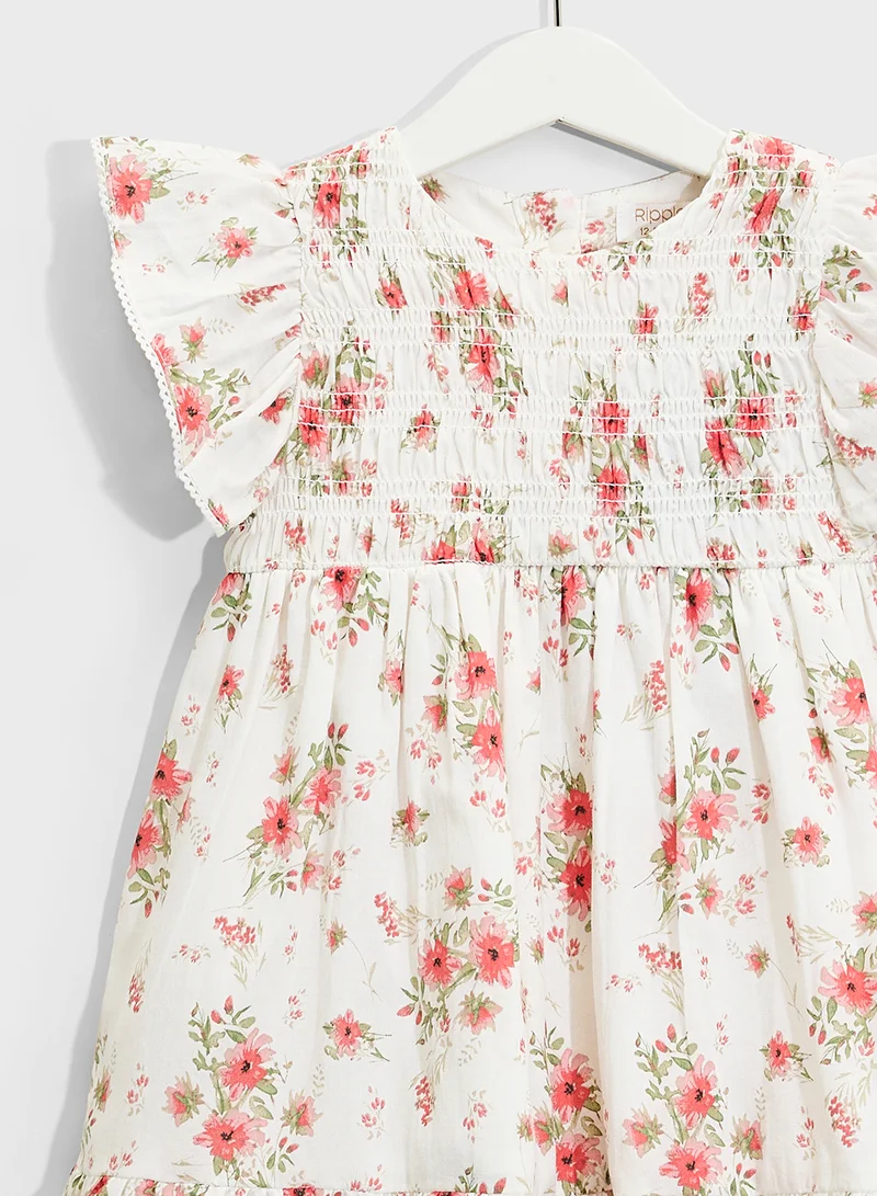 Ripples Floral Ruffle Dress