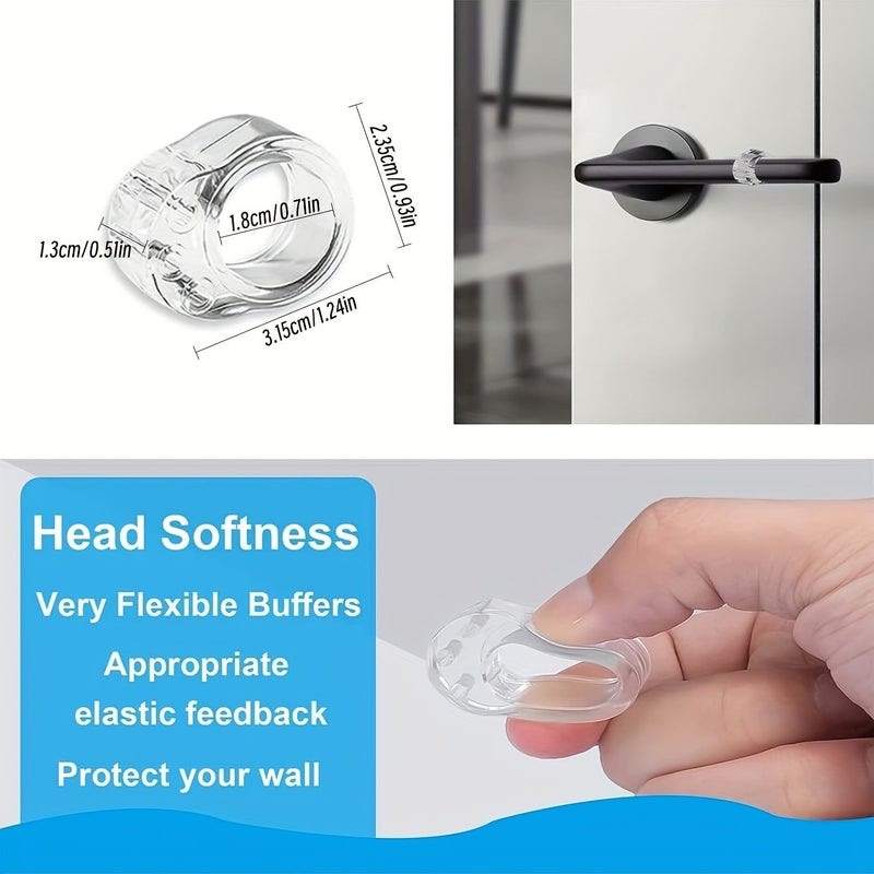 7pcs Transparent O Shaped Door Handle Protector Rings Anti Collision Pads For Doors Windows Walls - Image 3