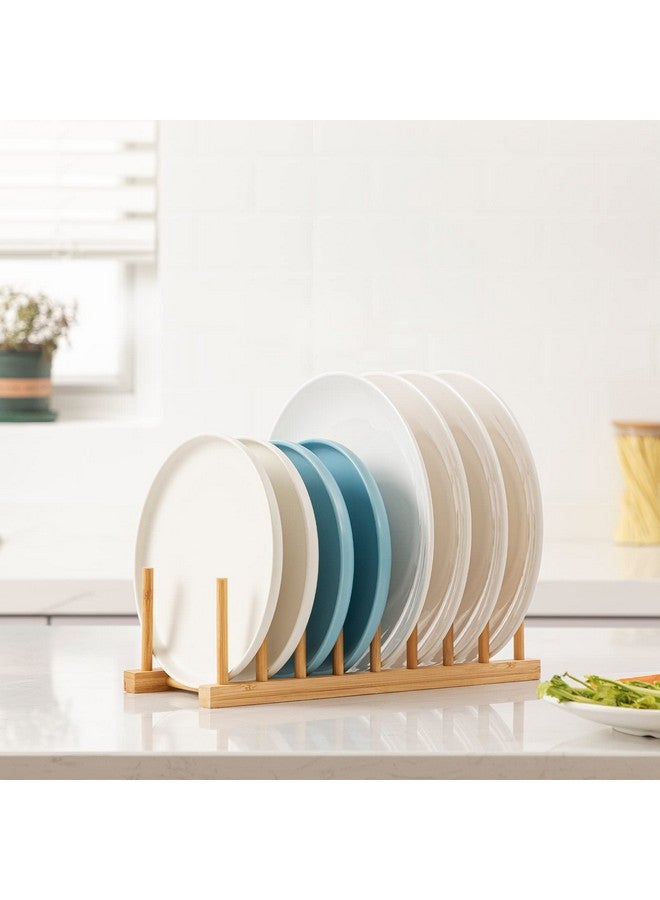 HBlife Bamboo Dish Plate Bowl Cup Book Pot Lid Cutting Board Drying Rack Stand Drainer Storage Holder Organizer Kitchen Cabinet（Keep Dry） - Image 3