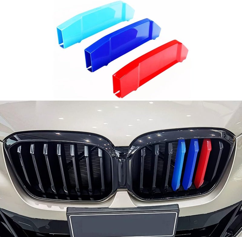 Goodream Tricolored Grille Insert Trims Compatible with BMW X3 2022 2023 2024 2025 Accessories for w/Standard Kidney Grille (Not for 2022 X3 M40i) - Image 1