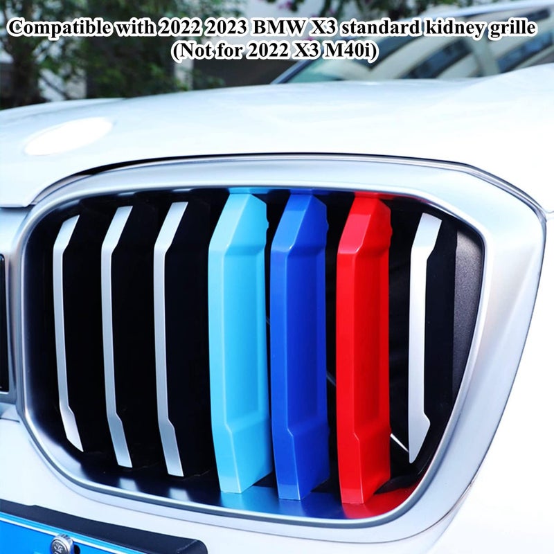 Goodream Tricolored Grille Insert Trims Compatible with BMW X3 2022 2023 2024 2025 Accessories for w/Standard Kidney Grille (Not for 2022 X3 M40i) - Image 4