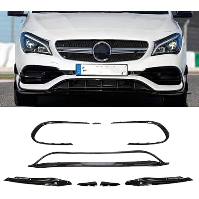 AUSMILA Front Bumper Splitter Lip Side Air Vent Trim for Benz W117 C117 CLA250 CLA45 AMG 2016-2019 - Image 1