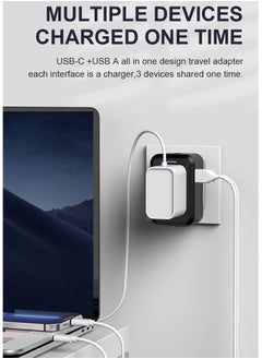 TIKNIA Travel Adapter with USB C (PD 20W), Universal All in One Worldwide Universal Adapter Power Converters Wall Charger AC Power Plug Adaptor USB A and type C Charging Ports for USA EU UK AUS  - Image 5