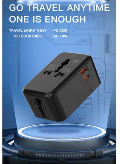 TIKNIA Travel Adapter with USB C (PD 20W), Universal All in One Worldwide Universal Adapter Power Converters Wall Charger AC Power Plug Adaptor USB A and type C Charging Ports for USA EU UK AUS  - Image 3