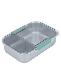 Lunch Box Rectangle Divided With Lid 3 Digits 1200 ml