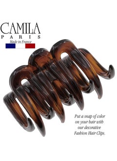 CAMILA Amila Paris Cp3515 French Small Hair Clips For Women Thick Hair For Long Curly Wavy Hair Girls Hair Claw Clip Durable Styling Big Claw Clip For Thick Hair Strong Hold No Slip Grip Made In France  - Image 3