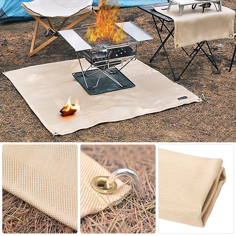 Heavy-Duty Fiberglass Fire Retardant Blanket Camping Fireproof Thermal Cloth Flame Retardant Mat Heat Insulation Pad Outdoors Picnic Barbecue - Image 5