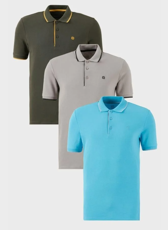 بوراتي تيشيرت رجالي بولو قطن ضيق مخطط  قطع