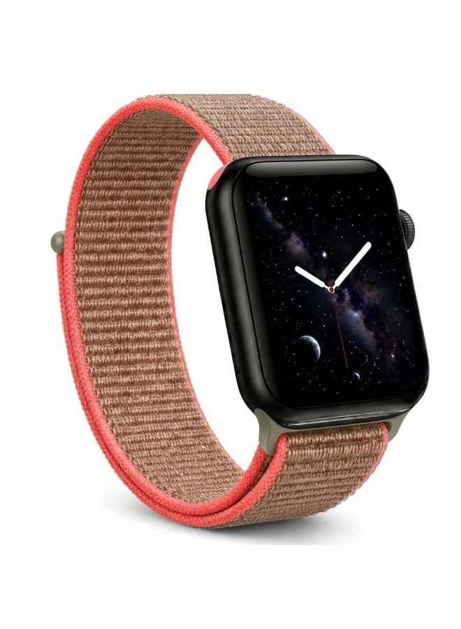 CATANES Breathable Nylon Sport Loop Band Compatible with Apple Watch 44mm 45mm 46mm 49mm for Women Men, iWatch Wrist Straps for Ultra 3 2, Se, Series 11 10 9 8 7 - terracotta - Image 1