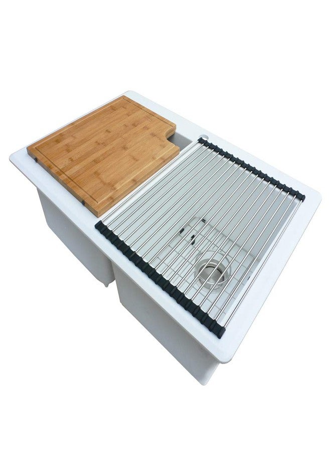 Transolid TCB1417-L Bamboo Cutting Board, 14.38-in L x 16.84-in W x 0.91-in H, Brown - Image 3
