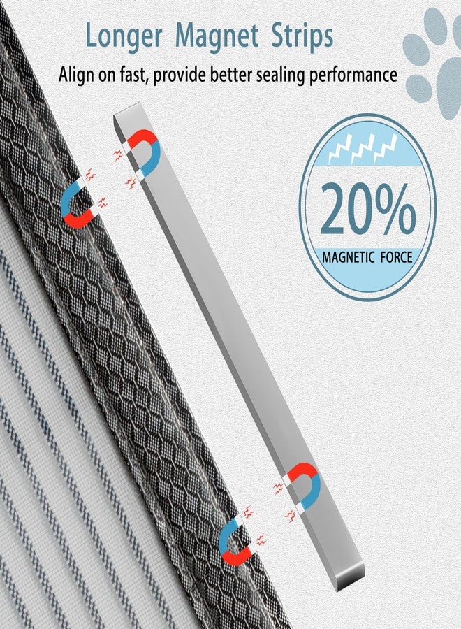 غطاء بيت الكلب المقاوم للبعوض مع باب شبكي مغناطيسي - ستارة بيت الكلب الشبكية شديدة التحمل، باب شبكي جيد التهوية وقابل للغسل للحيوانات الأليفة مقاوم للبعوض، باب شبكي مقاوم للبعوض لبيت الكلب (19.6 بوصة × 14.5 بوصة) - Image 4