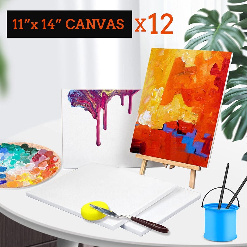 ESRICH 12 Pack Canvases for Painting with 11x14, Painting Canvas for Oil & Acrylic Paint. - Image 4