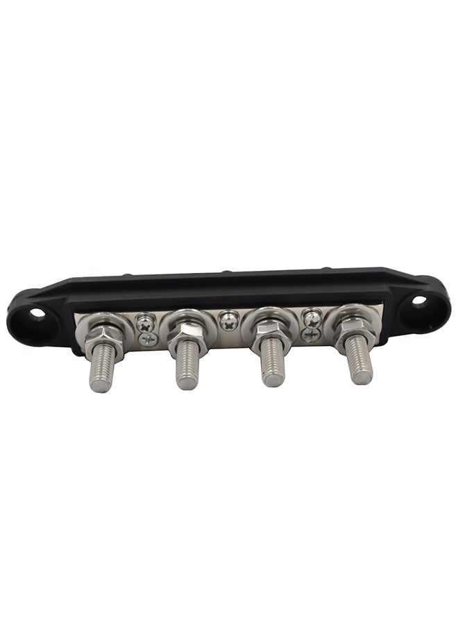 4-Stud Busbar BAR Power Distribution Block for Marine Battery Terminals, 12V Power and Ground Distribution Blocks, Battery Terminal Terminal Busbar (Standard), Black - M8 (5/16) Studs - Image 2