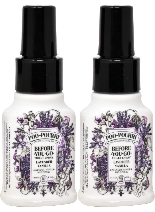 Poo-Pourri lavender vaniilla Scent Odor Eliminator 1.4 oz. Liquid. 2-pack - Image 1