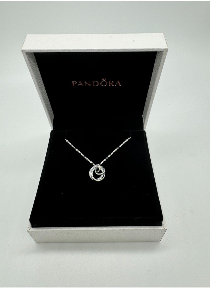 باندورا فيوليت - عائلة PANDORA دائما التفاف جراد البحر المشبك قابل للتعديل الفضة الاسترليني وقلادة زركونيا مكعب - Image 1