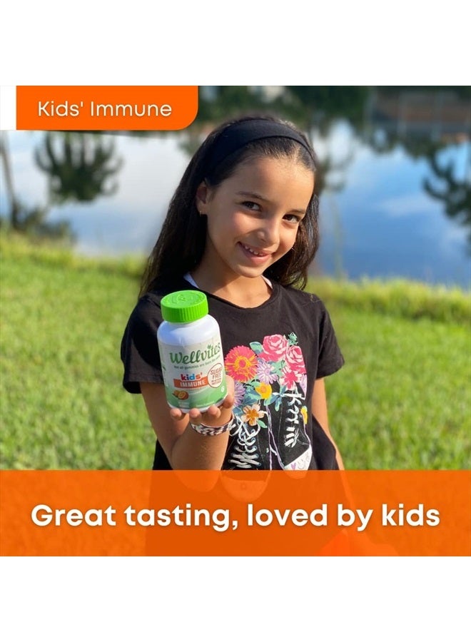 Wellvites Sugar Free Kids Immune Daily Gummy Vitamins - Vegan, Non-GMO - Vitamin C Gummies for Kids Immune Support – No Artificial Sweeteners, Gluten Free, Gelatin Free - 60 Count (30 Day Supply)  - Image 3