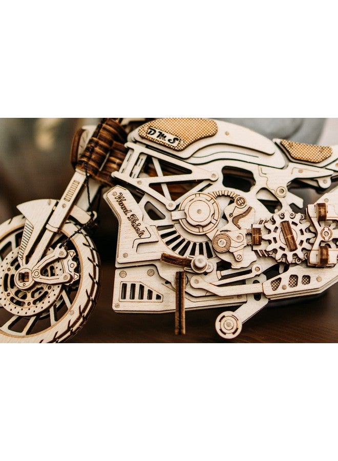 Wood Trick Wood Trick Motorcycle w/Rubber Band Motor Rides up to 16ft - Mechanical Model Kits for Adults and Kids - 10x4-3D Wooden Puzzles for Adults and Kids - Engineering DIY 3D Puzzle Wooden Models - Image 5
