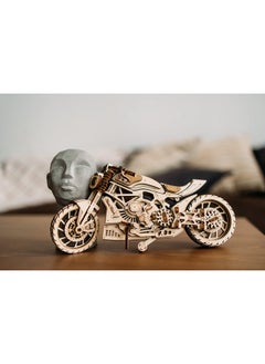 Wood Trick Wood Trick Motorcycle w/Rubber Band Motor Rides up to 16ft - Mechanical Model Kits for Adults and Kids - 10x4-3D Wooden Puzzles for Adults and Kids - Engineering DIY 3D Puzzle Wooden Models  - Image 2