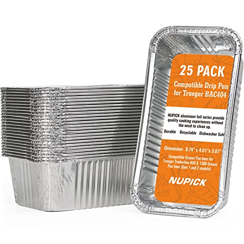 NUPICK 25 Pack Drip Pans for Traeger Timberline 850 & 1300 Grease Pan Liner (Gen 1 and 2 Models), BAC404/BAC582 Grill Drip Trays - Image 1