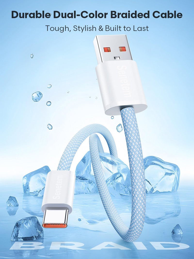Senetem USB C Cable 6FT 3-Pack, USB A to USB Type C Charger Cord, 3A Fast Charging Compatible with iPhone 15 16 16e Pro, Samsung S24/S23 S22/Note 20/10, Car Play, Apple iPad Android Accessories - Image 3