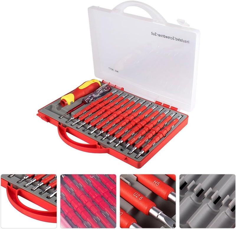 Homoyoyo Insulated Electrician Screwdriver Set 26-in-1 Multi-function Non-slip Screw Holder Maintenance Tool Kit for Electrical Repair - Image 4