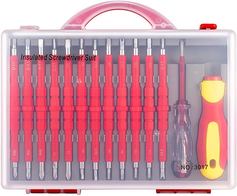 Homoyoyo Insulated Electrician Screwdriver Set 26-in-1 Multi-function Non-slip Screw Holder Maintenance Tool Kit for Electrical Repair - Image 1