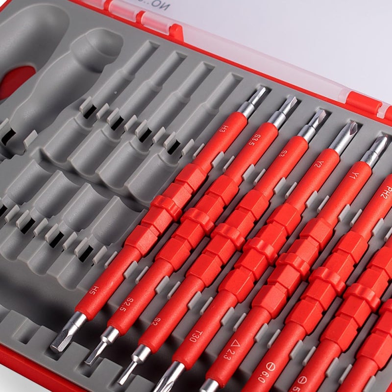 Homoyoyo Insulated Electrician Screwdriver Set 26-in-1 Multi-function Non-slip Screw Holder Maintenance Tool Kit for Electrical Repair - Image 3