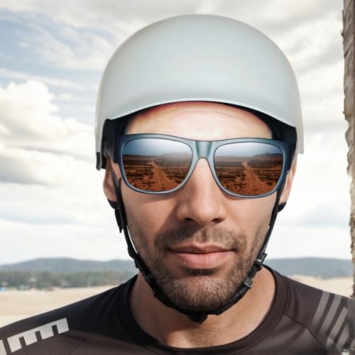 The Fresh High Definition Polarized Wrap Around Shield Sunglasses for Prescription Glasses 66mm Gift Box (F406-Crystal/Black Paint, Grey) - Image 4