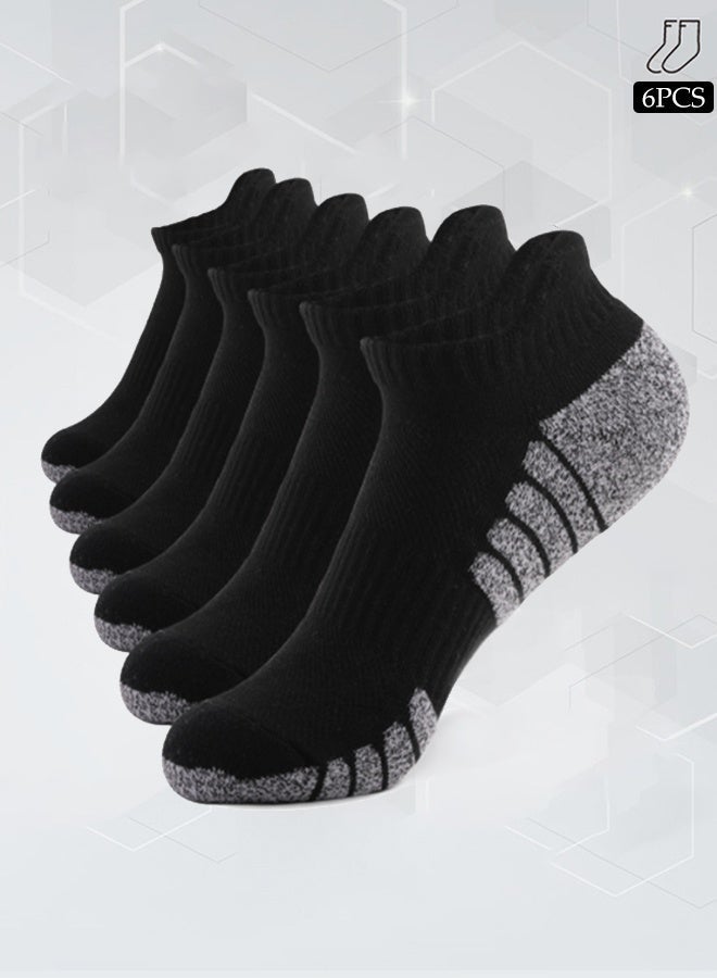 DUNISO 6 Pack Mens Ankle Socks Athletic Cushioned Breathable Low Cut Tab Cotton Socks With Arch Support - Image 2