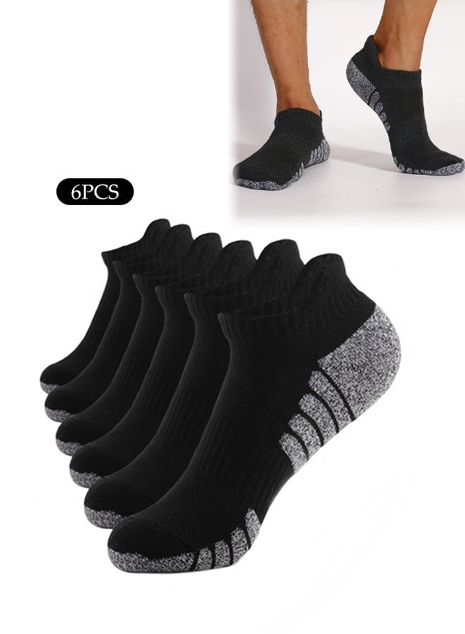 DUNISO 6 Pack Mens Ankle Socks Athletic Cushioned Breathable Low Cut Tab Cotton Socks With Arch Support - Image 1