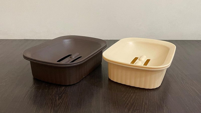 CSM Plastic Soap Case Soap Stand soap Holder Soap Dish for Bathroom Pack of 4 PcsBlueGreyBeigeBrown - Image 5