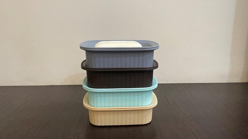 CSM Plastic Soap Case Soap Stand soap Holder Soap Dish for Bathroom Pack of 4 PcsBlueGreyBeigeBrown - Image 4