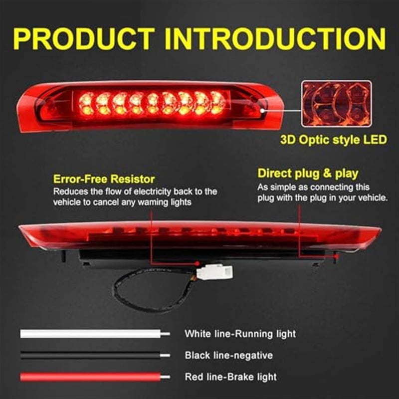 QASULER High Mount 3rd Brake Light for Dodge RAM - Image 2